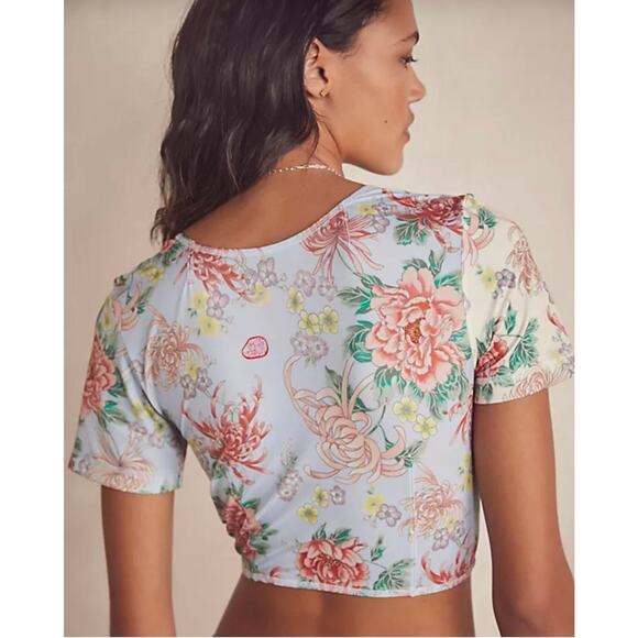 We are HAH All Tied Up Reversible Crop Top French Blue Size Large NWT - Picture 3 of 11